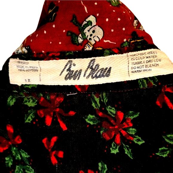 Bin Blaes Christmas Reversible Button Down Shirt Size 2X 0071 - Picture 8 of 9